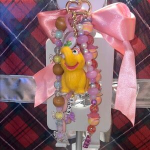 Colorful Beaded Keychain with Character Charm